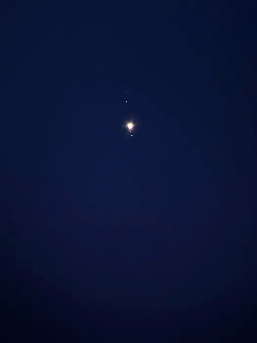 This is my best image of Jupiter, I got four moons in this one! This image depicts Jupiter with 4 moons.