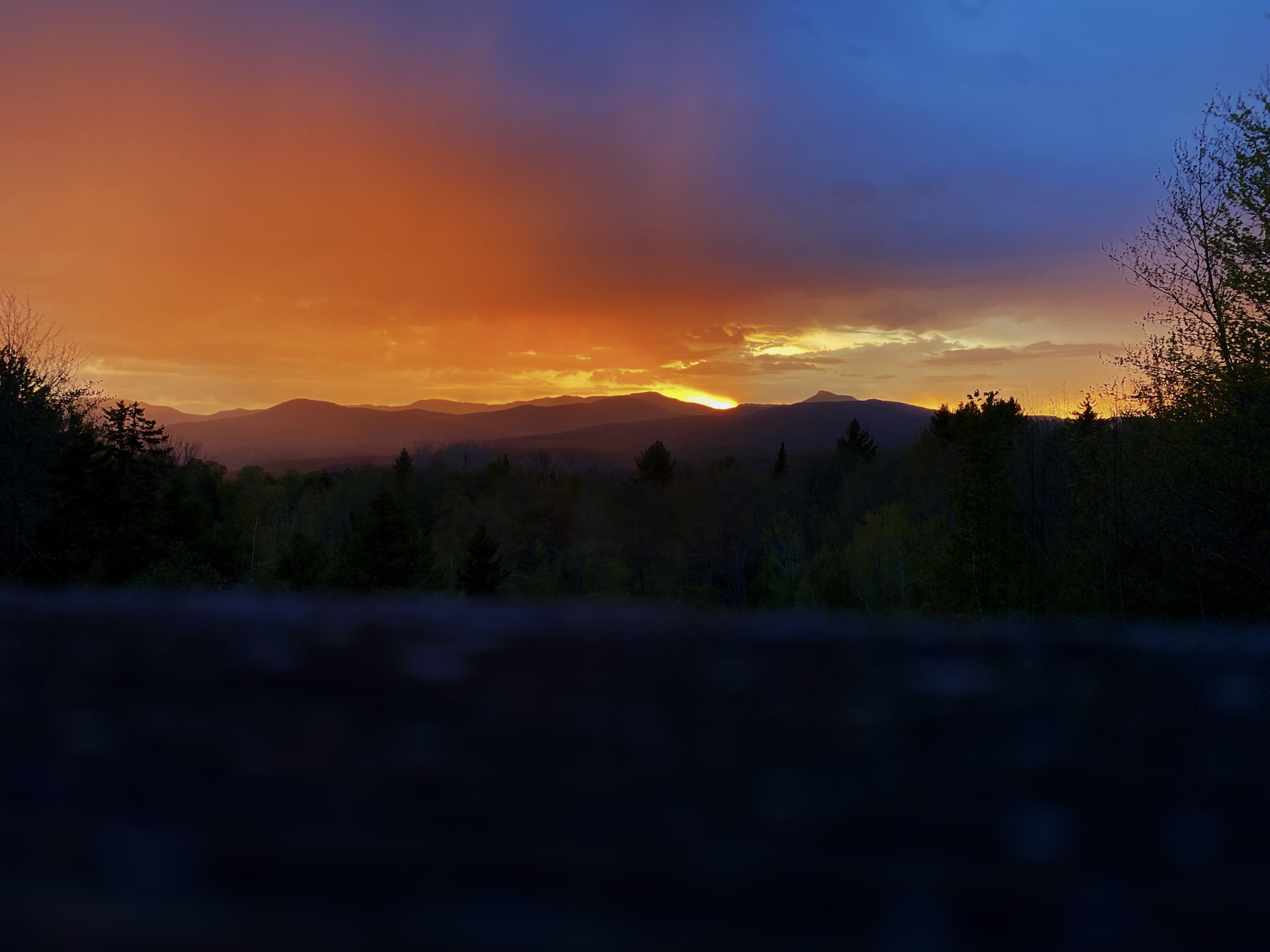 Sunset over Camels Hump in Vermont